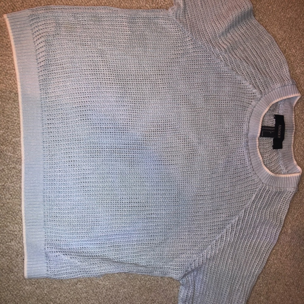 Blue netting crop top by forever 21